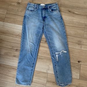 Current/Elliot Distressed Jeans Size 27 Light Wash Straight Leg